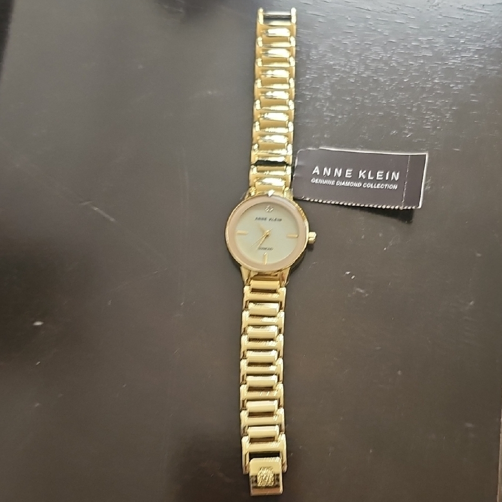 New Womens Anne Klein Gold-Tone Bracelet Watch